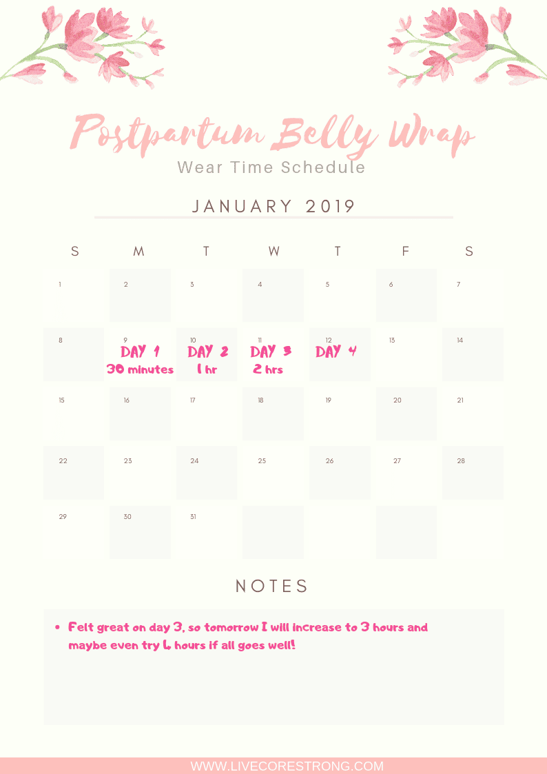 how long should you wear postpartum belly wrap